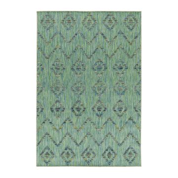 Bahama Wavy tapis extérieur/intérieur poils longs/ras coureur 80x250cm vert