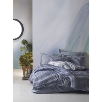 Bamboo housse de couette 200x220cm satin bleu