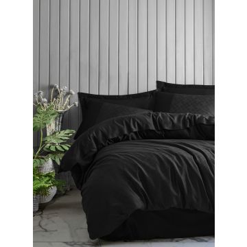 Jacquard housse de couette 200x220cm satin dama noir