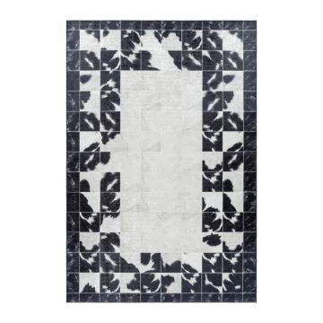 Fiesta Lento antidérapant tapis tissé à plat coureur 80x250cm noir