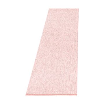 Nizza tapis poils court bouclé coureur 80x250cm rose