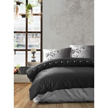 Candy housse de couette 200x220cm coton renforcé daren noir