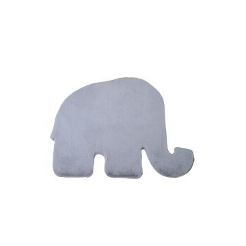 Caty Éléphant tapis enfant uni duveteux poils longs 80x100cm argent