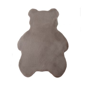 Caty Ours tapis enfant uni duveteux poils longs 80x100cm beige