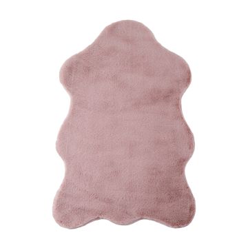 Caty Peau de mouton tapis enfant uni duveteux poils longs 60x90cm rose