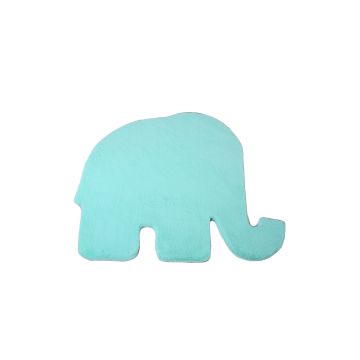 Caty Éléphant tapis enfant uni duveteux poils longs 80x100cm menthe verte