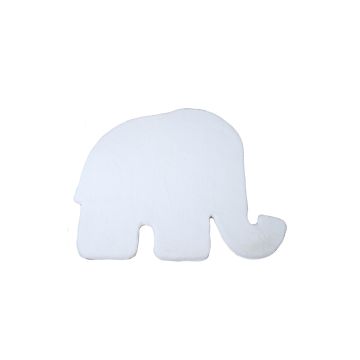 Caty Éléphant tapis enfant uni duveteux poils longs 80x100cm blanc verte