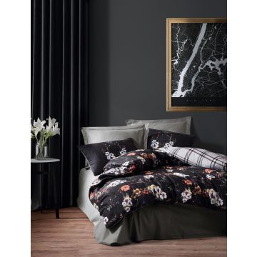 Masculine housse de couette 200x220cm coton renforcé alanis gris