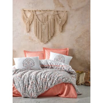 Bohem housse de couette 200x220cm coton renforcé oswin saumon