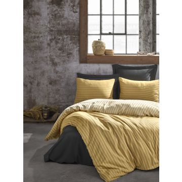 Bamboo housse de couette 200x220cm satin jaune