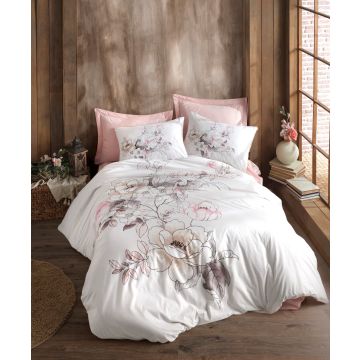 Mode Line housse de couette 200x220cm coton renforcé loving rose