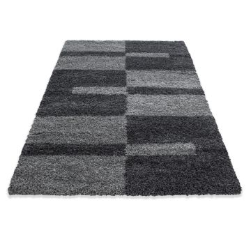 Gala Shaggy tapis poils longs rectangle 80x150cm gris