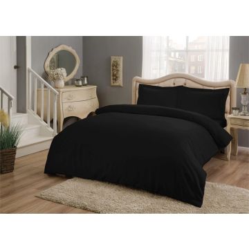 Basic saten housse de couette 200x220cm noir