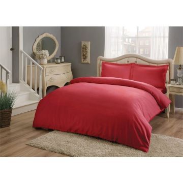 Basic saten housse de couette 200x220cm rouge