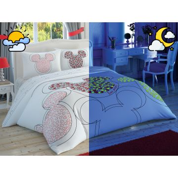 Disney Home - Love Mickey Mouse Glow renforcé housse de couette 200x220cm (licencié)