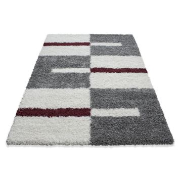 Gala Shaggy tapis poils longs coureur 100x200cm rouge