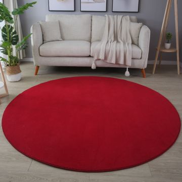 Sky tapis poils ras rond Ø 200cm rouge