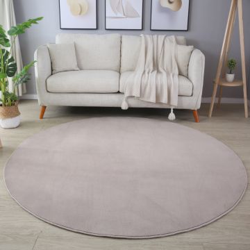 Sky tapis poils ras rond Ø 160cm beige