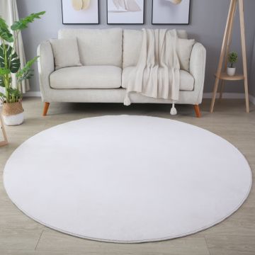 Sky tapis poils ras rond Ø 120cm crème