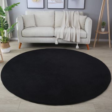 Sky tapis poils ras rond Ø 160cm noir