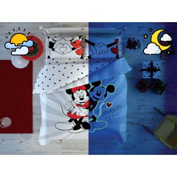 Disney Home - Minnie & Mickey Mouse Glow renforcé housse de couette 200x220cm (licencié)