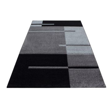 Hawaii Bande tapis poils ras rectangle 160x230cm gris