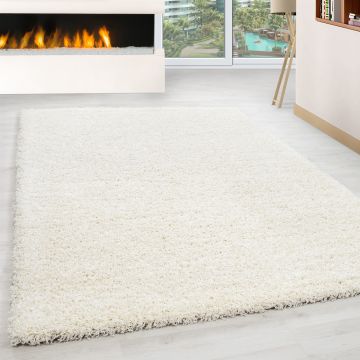 Life Shaggy tapis poils longs rectangle 200x290cm crème