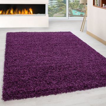 Life Shaggy tapis poils longs rectangle 240x340cm lilas