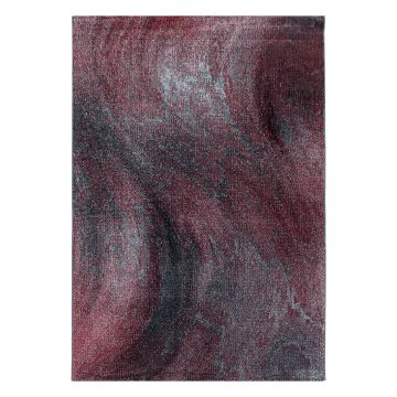 Ottawa Canvas tapis poils ras rectangle 80x150cm rouge
