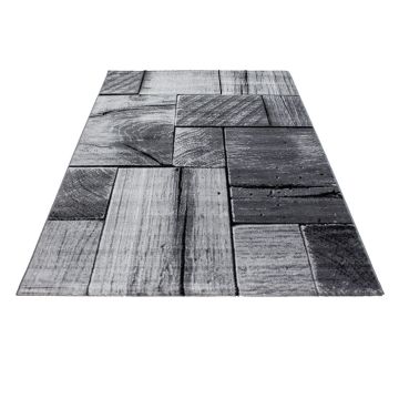 Parma Lami tapis poils ras rectangle 80x150cm noir
