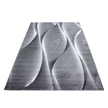 Parma Saty tapis poils ras rectangle 120x170cm noir