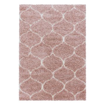 Salsa Shaggy tapis poils longs rectangle 240x340cm rose