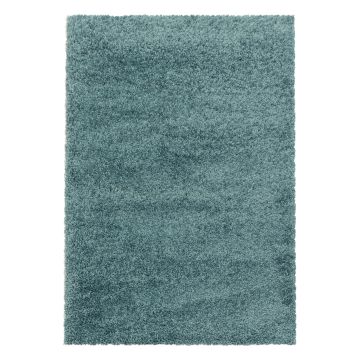 Sydney Shaggy tapis poils longs rectangle 60x110cm bleu aqua