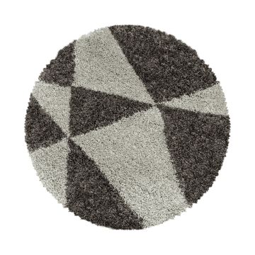 Tango Shaggy tapis poils longs rond Ø 120cm taupe