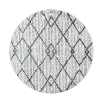Pisa Trian tapis poils longs rond Ø 120cm crème