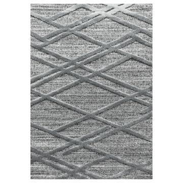 Pisa Parelle tapis poils longs rectangle 240x340cm gris