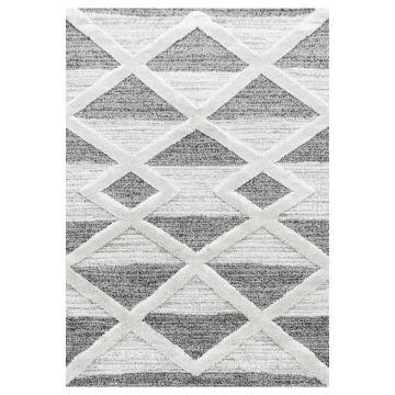 Pisa Trapeze tapis poils longs rectangle 160x230cm gris