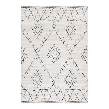Taznaxt Aledin tapis poils ras rectangle 120x170cm crème