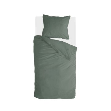 Vintage Cotton dekbedovertrek 135x200cm donker groen