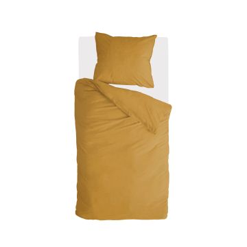 Vintage Cotton dekbedovertrek 135x200cm honing mosterd