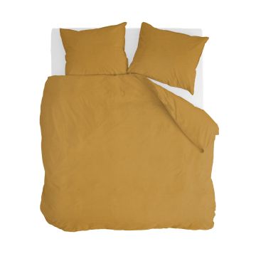 Vintage Cotton dekbedovertrek 240x220cm honing mosterd