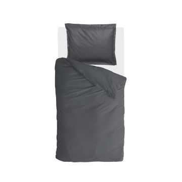 Vintage Satin dekbedovertrek 140x220cm antraciet