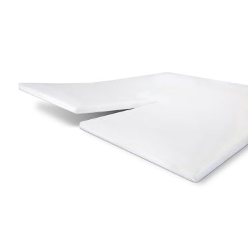 Jersey Stretch enkele splittopper hoeslaken 180x200/210cm wit